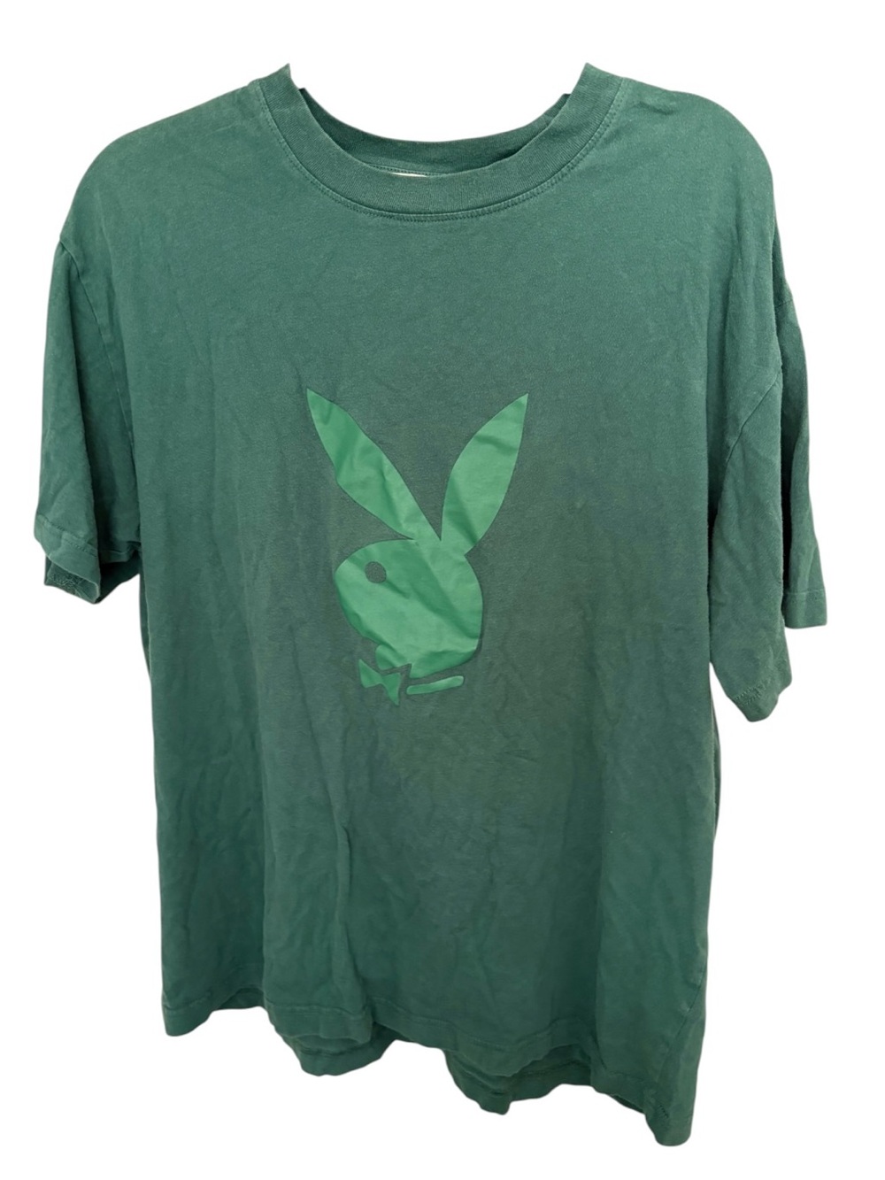PLAYBOY Dark Green Logo Cotton Short Sleeve Tee Size L